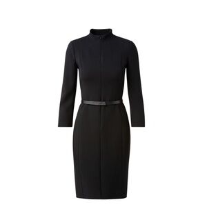AKRIS Mock Neck Wool Double-Face Dress